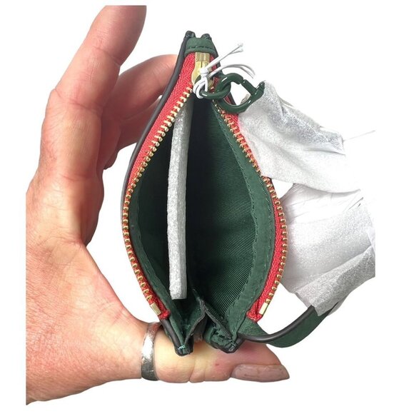 SOLD Tory Burch Womens Red Watermelon Leather Beaded Wristlet Coin Purse Bag NWT - Picture 4 of 10